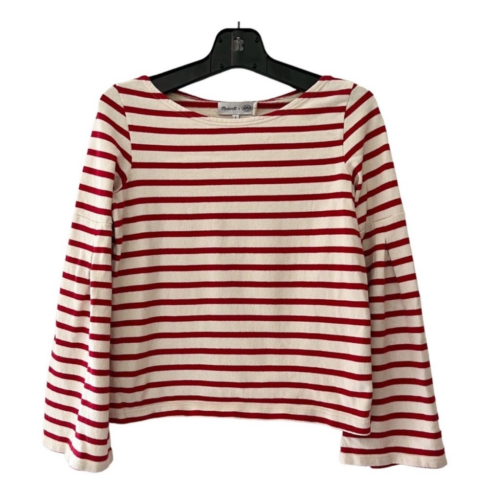 Madewell x Armor Lux Flare Sleeve Red Striped French Sailor Tee Size Small